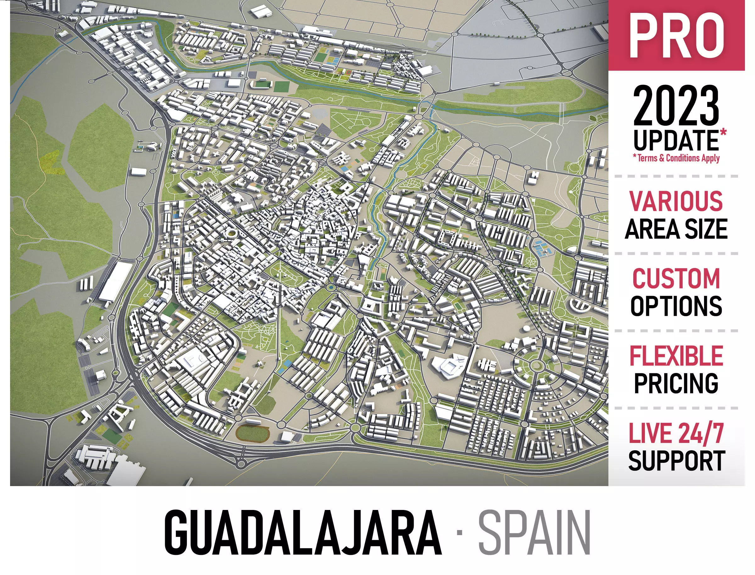 Guadalajara Low-poly 3D model