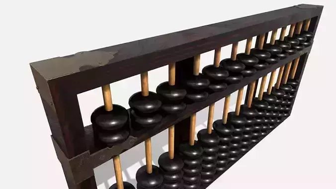 Abacus Wooden Low-poly 3D model