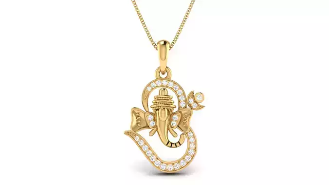 Om Ganesh shane Diamond Pendant 
