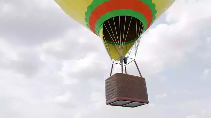 hot air balloon  Low-poly 3D model