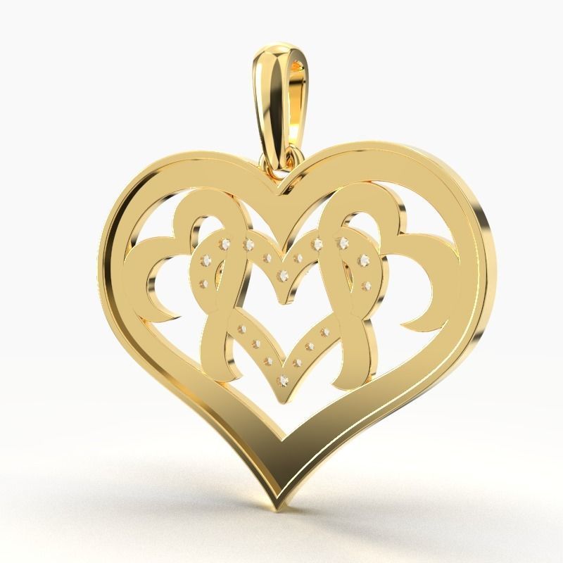 HEART DIAMOND PENDANT 3D print model_1