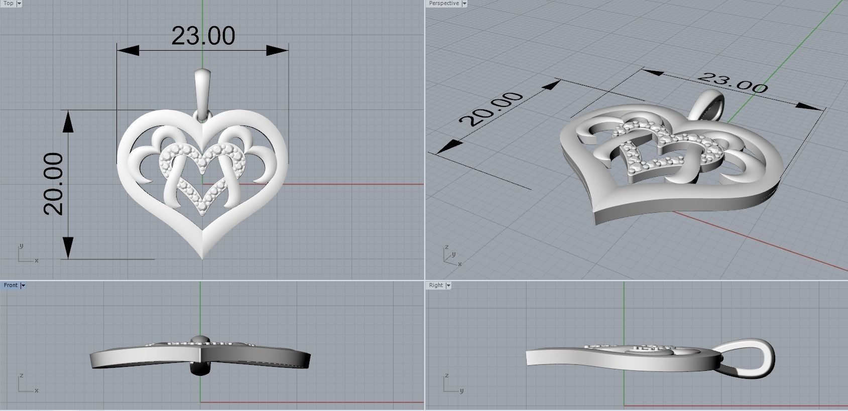HEART DIAMOND PENDANT 3D print model_12