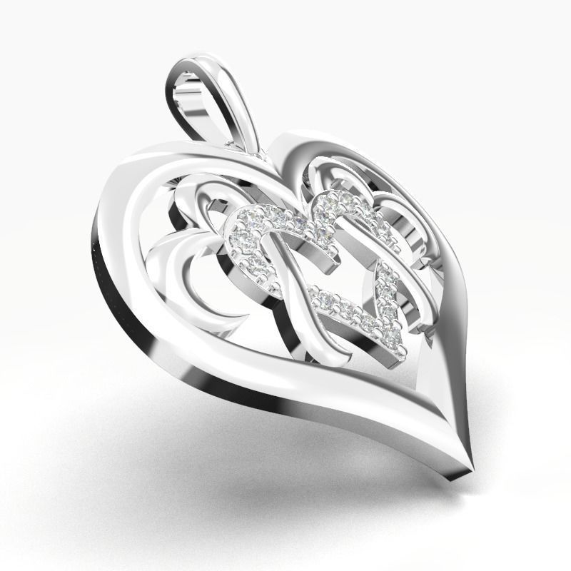HEART DIAMOND PENDANT 3D print model_7
