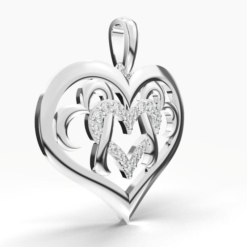 HEART DIAMOND PENDANT 3D print model_8