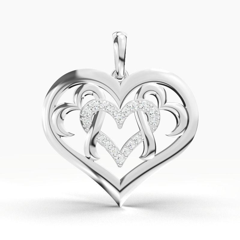 HEART DIAMOND PENDANT 3D print model_6