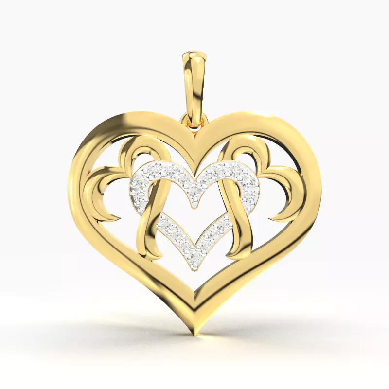 HEART DIAMOND PENDANT 3D print model_0