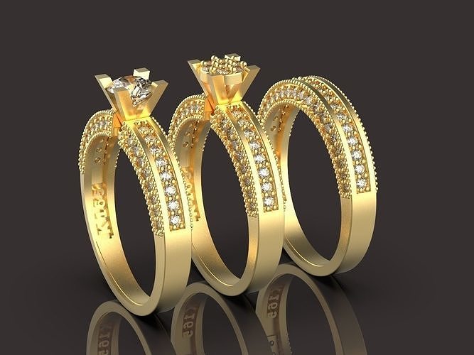 Ring and back ring  Engagement  3D print model