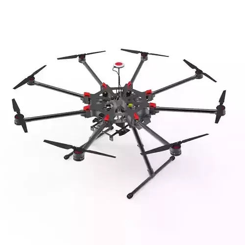  DJI S900 Camera Drone Low-poly 3D model