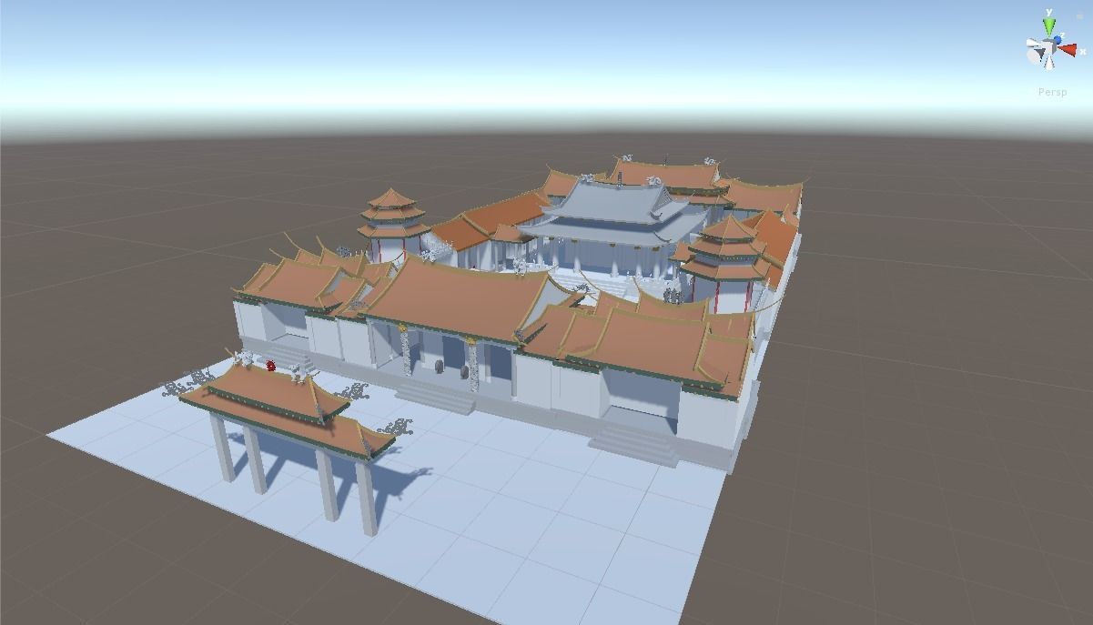 Temple chinese 3D model_1