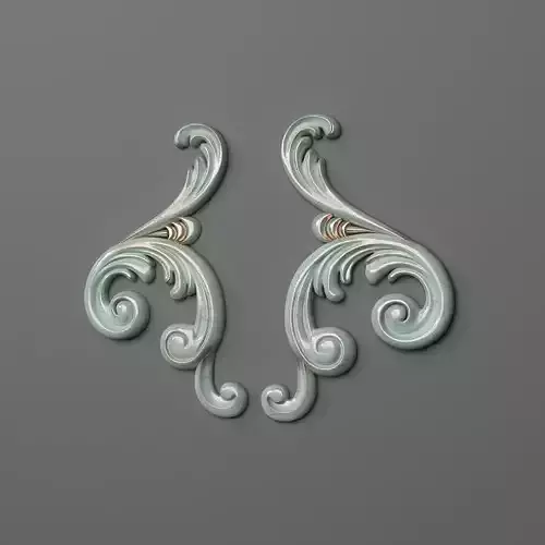 Onlay pair of swirled earrings 3D print model
