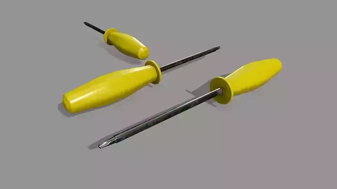 screwdriver pair of screwdrivers Low-poly 3D model