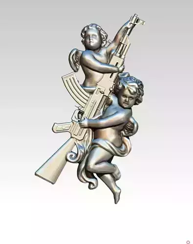 Angel weapon AK47 Avtomat Kalashnikova assault rifle  Jewel 3D print model