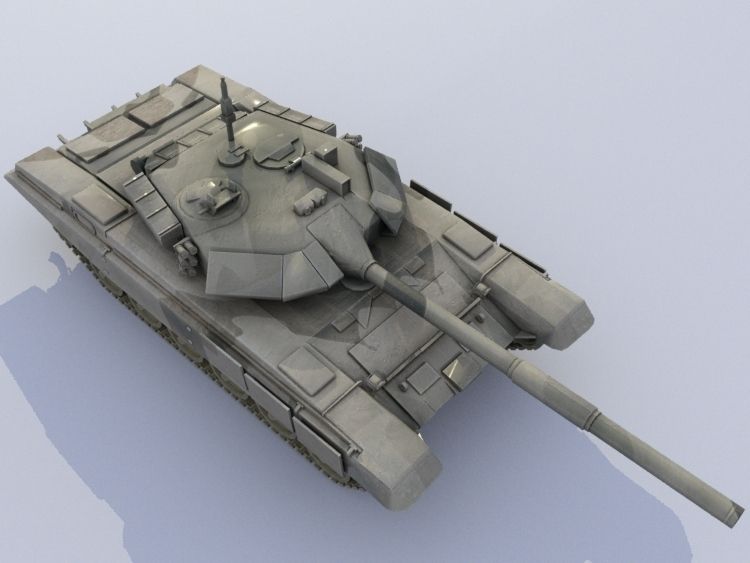 T 90 Russian Tank Low-poly 3D model_6