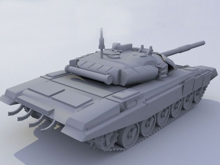 T 90 Russian Tank Low-poly 3D model_9
