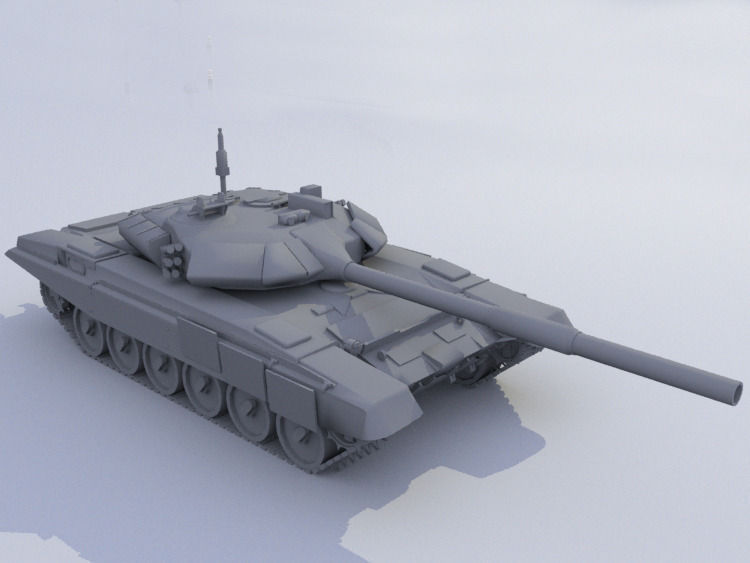 T 90 Russian Tank Low-poly 3D model_10