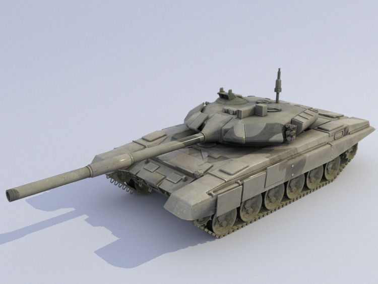 T 90 Russian Tank Low-poly 3D model_3