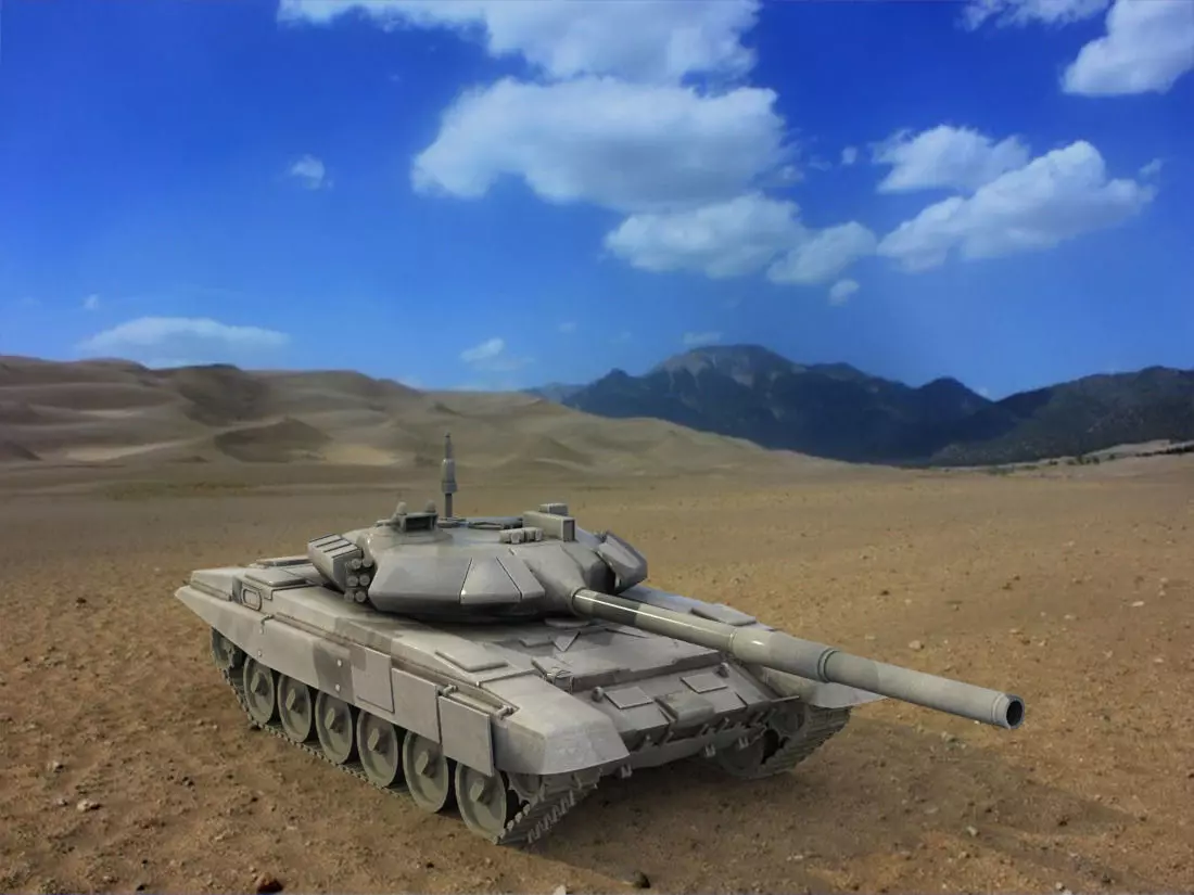 T 90 Russian Tank Low-poly 3D model_0