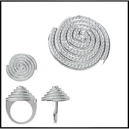 JCD Format Diamond special rings wax files jewelry 3D print model
