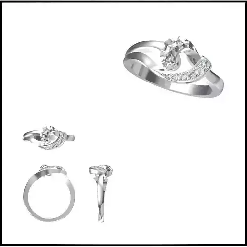 JCD Format  Diamond special rings 3d jewelry cad