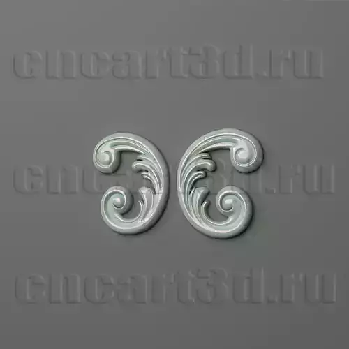 Onlay pair of swirls Free 3D print model
