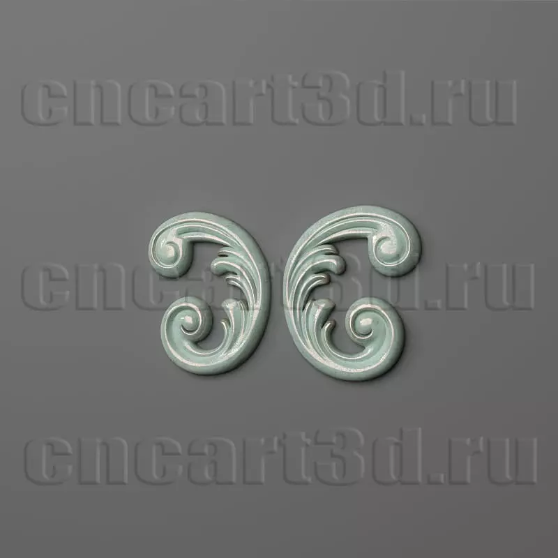 Onlay pair of swirls Free 3D print model