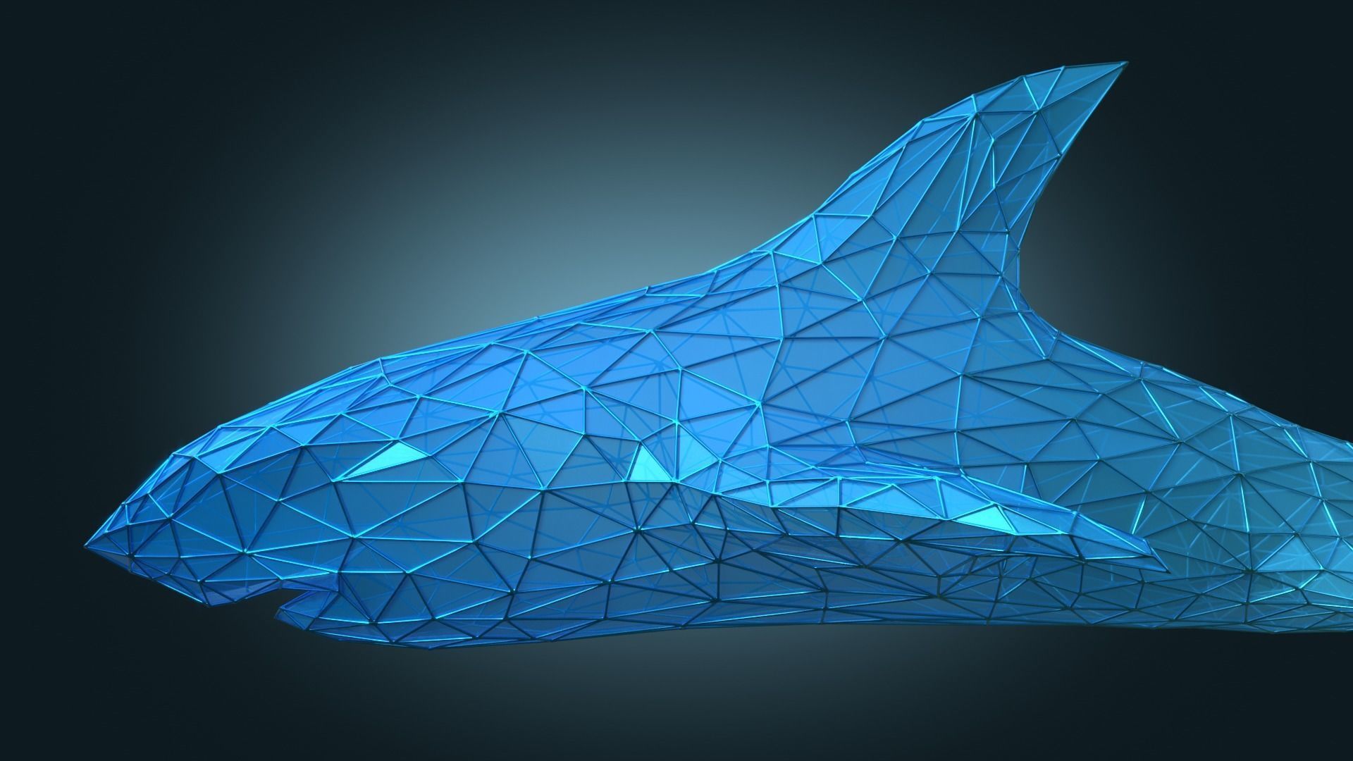 Stylized Shark Figure Low-poly 3D model_6