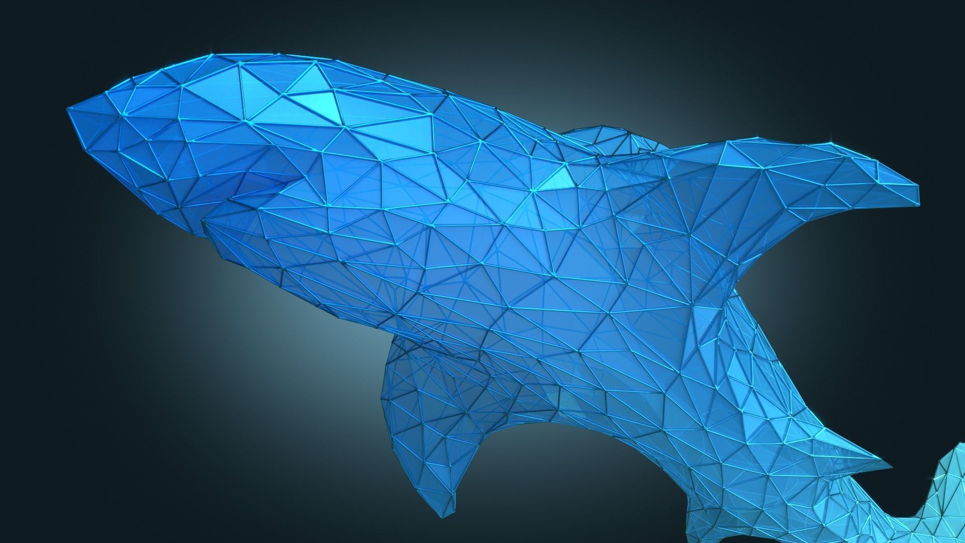 Stylized Shark Figure Low-poly 3D model_5