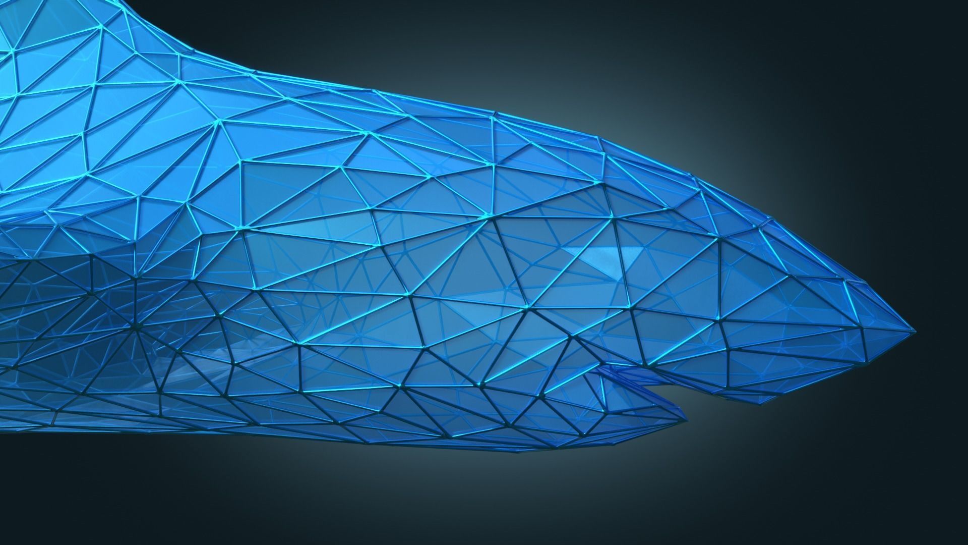 Stylized Shark Figure Low-poly 3D model_8