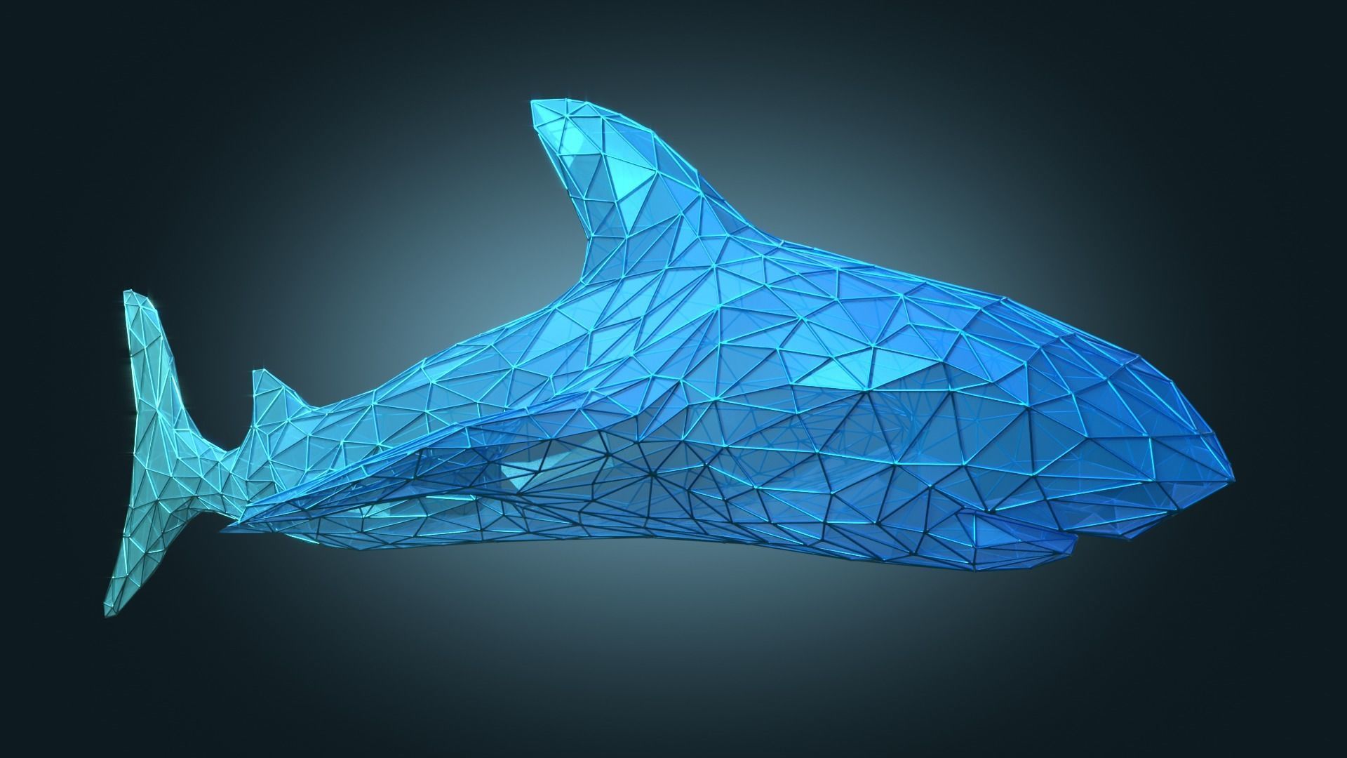 Stylized Shark Figure Low-poly 3D model_1