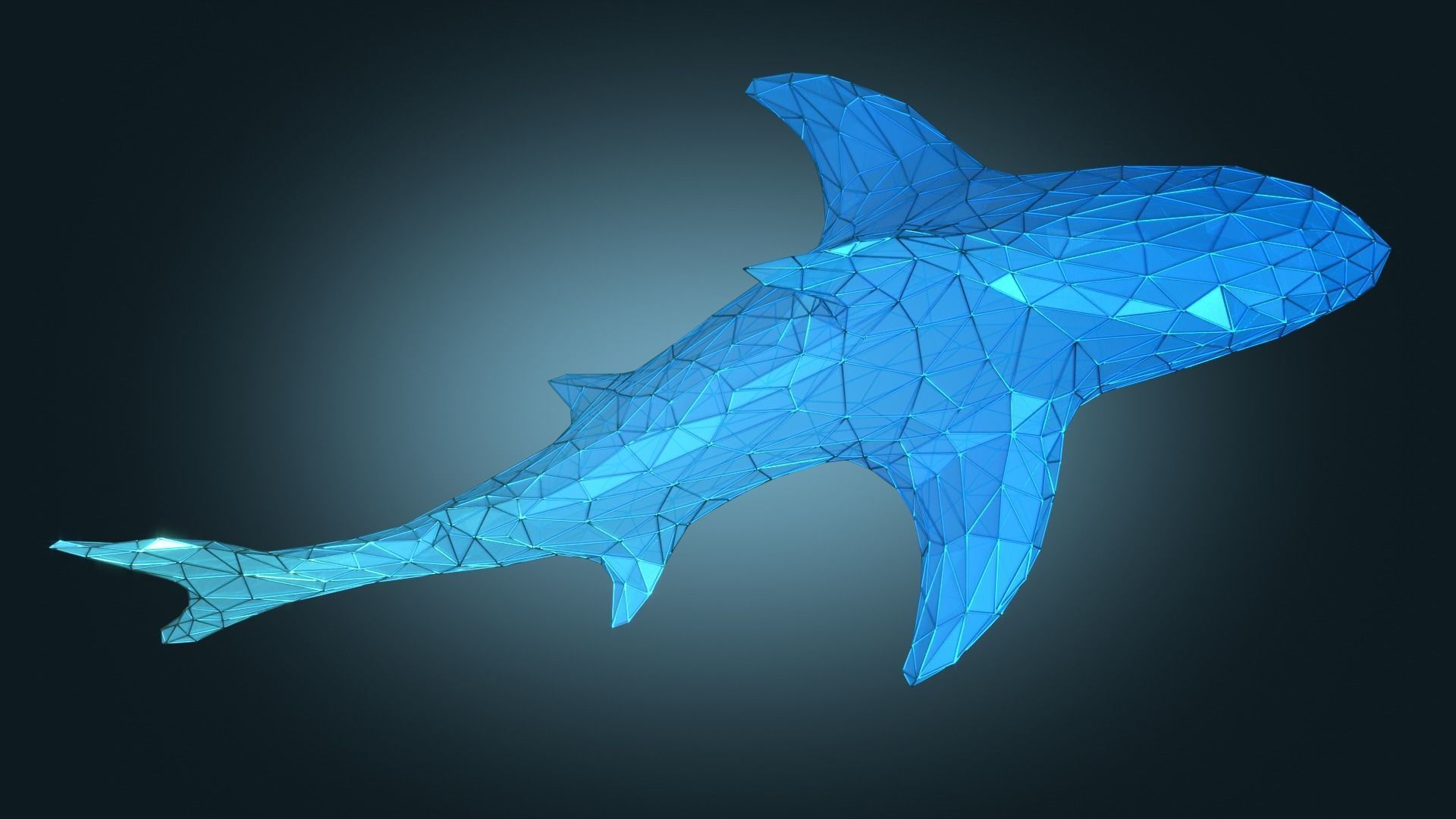 Stylized Shark Figure Low-poly 3D model_2