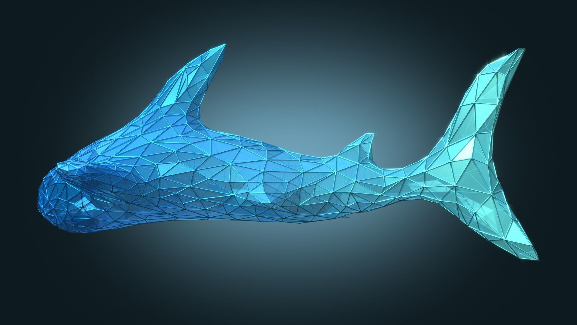 Stylized Shark Figure Low-poly 3D model_3