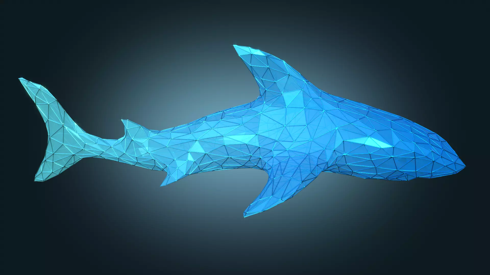 Stylized Shark Figure Low-poly 3D model_0