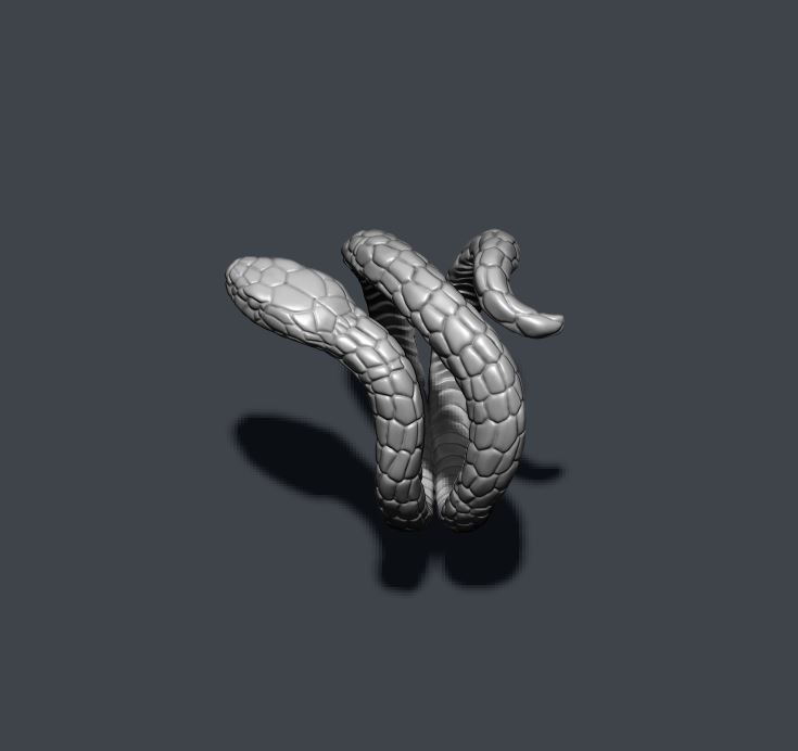 snake ring 3D print model_7