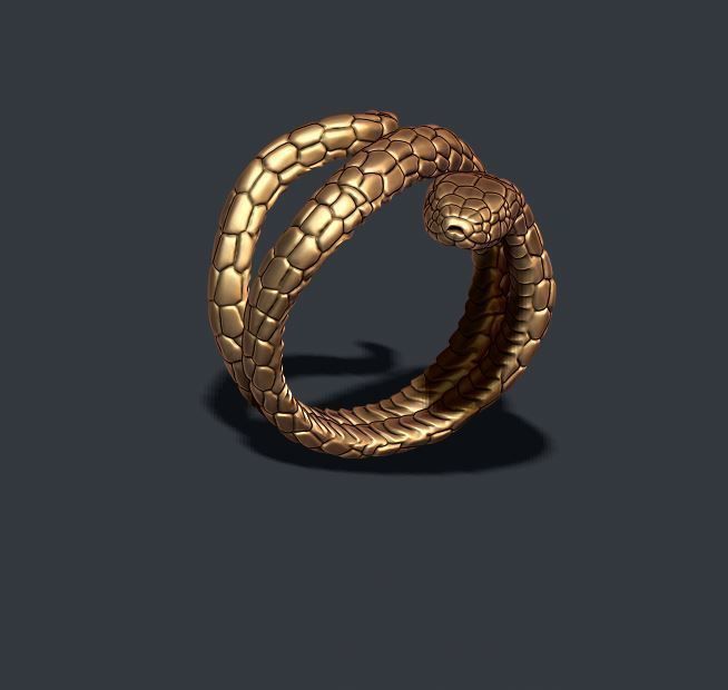 snake ring 3D print model_1
