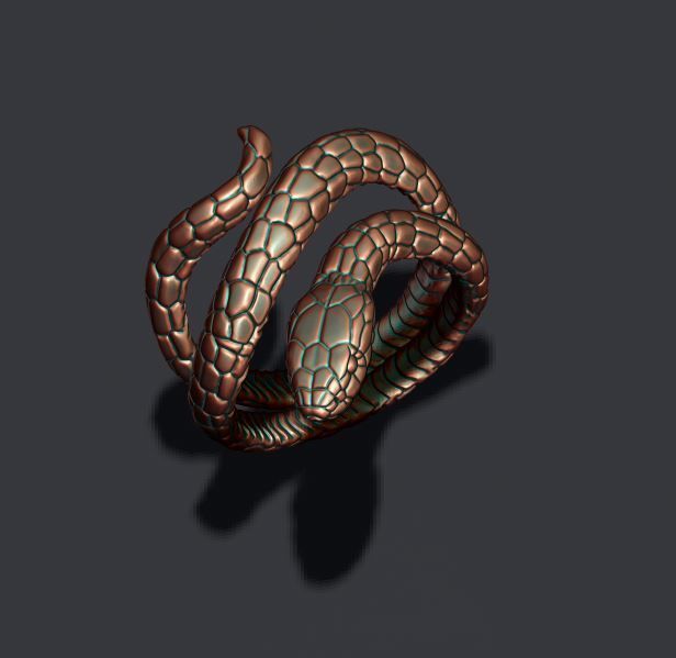 snake ring 3D print model_6
