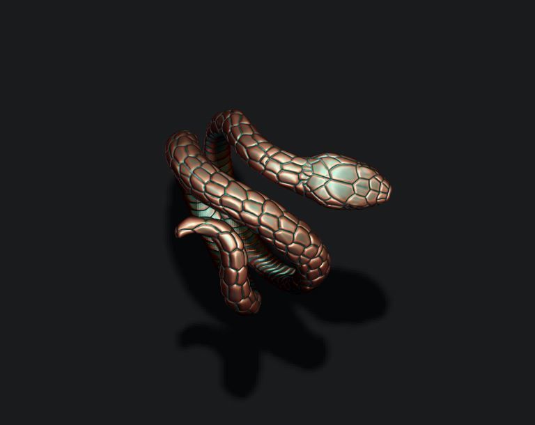 snake ring 3D print model_2
