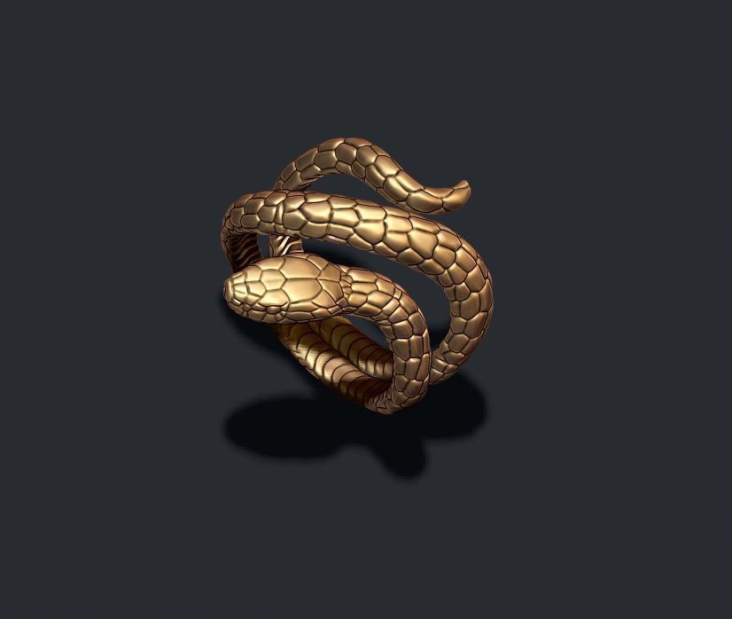 snake ring 3D print model_3