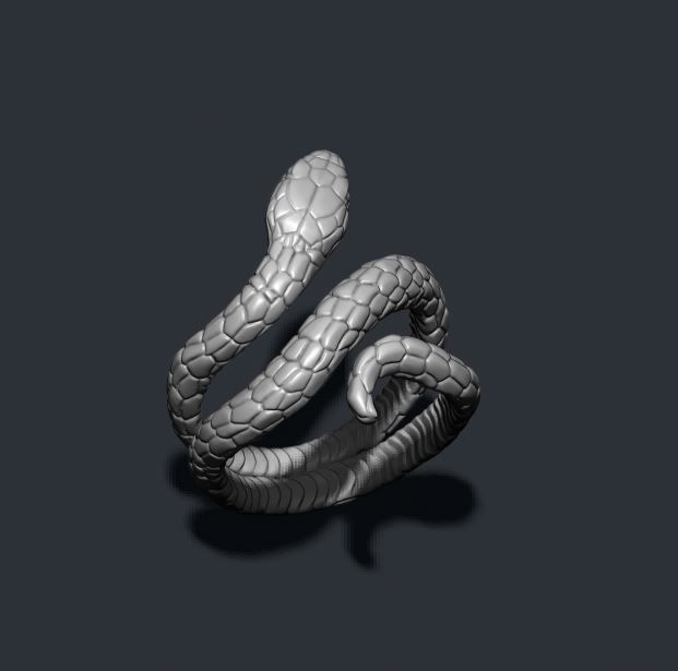 snake ring 3D print model_5