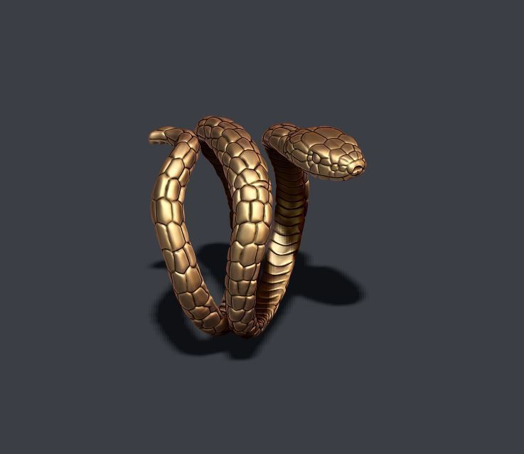 snake ring 3D print model_4