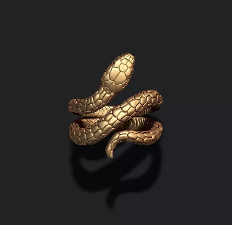snake ring 3D print model_0
