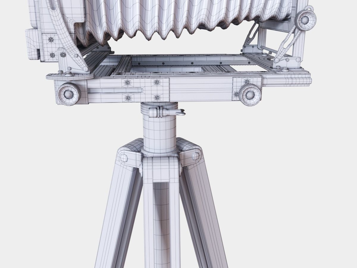 Vintage Wista Field Camera on a Tripod 3D model_21