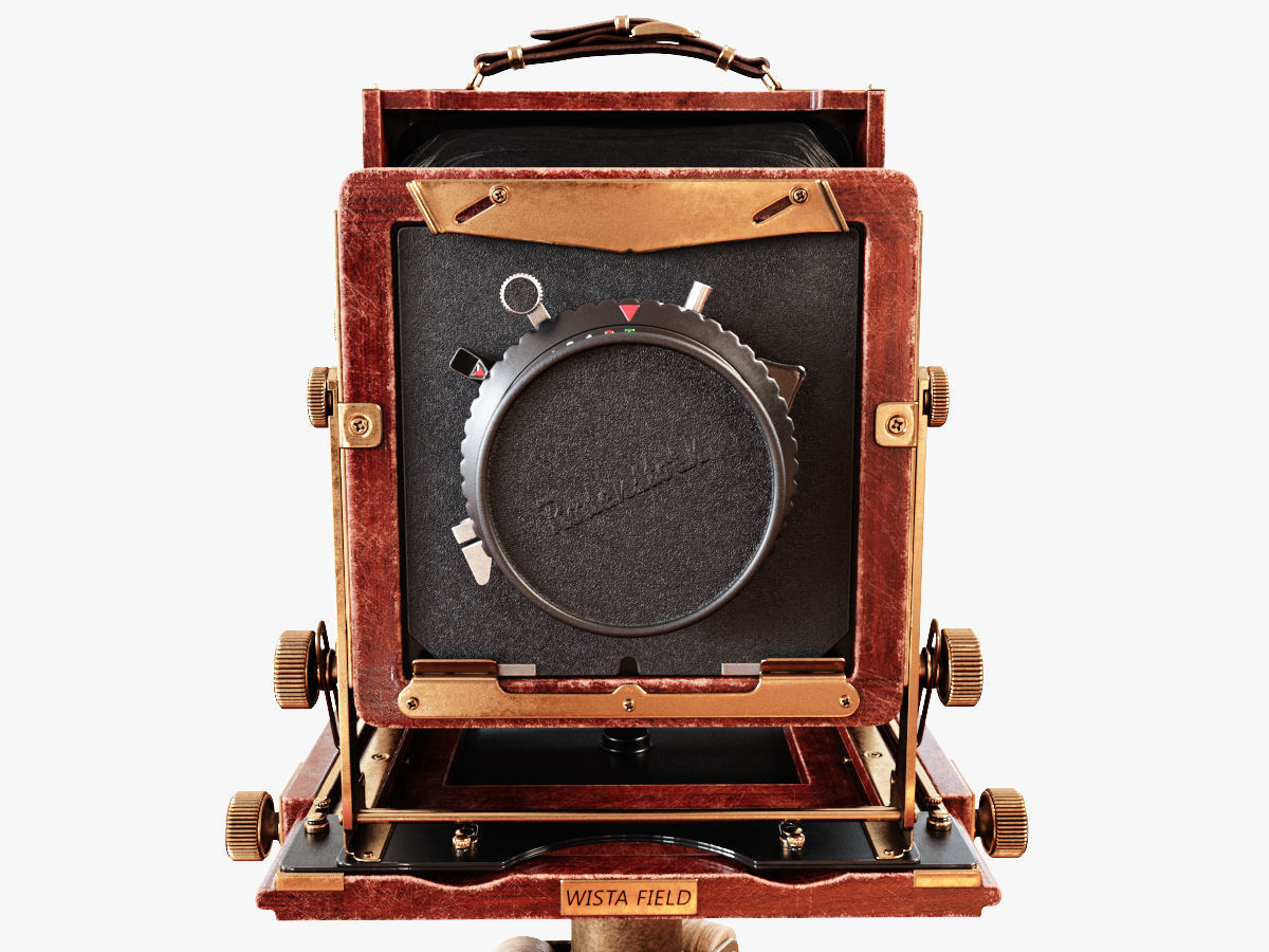 Vintage Wista Field Camera on a Tripod 3D model_4