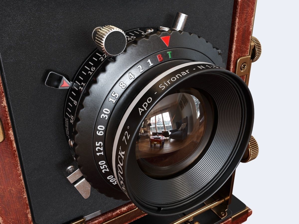 Vintage Wista Field Camera on a Tripod 3D model_16