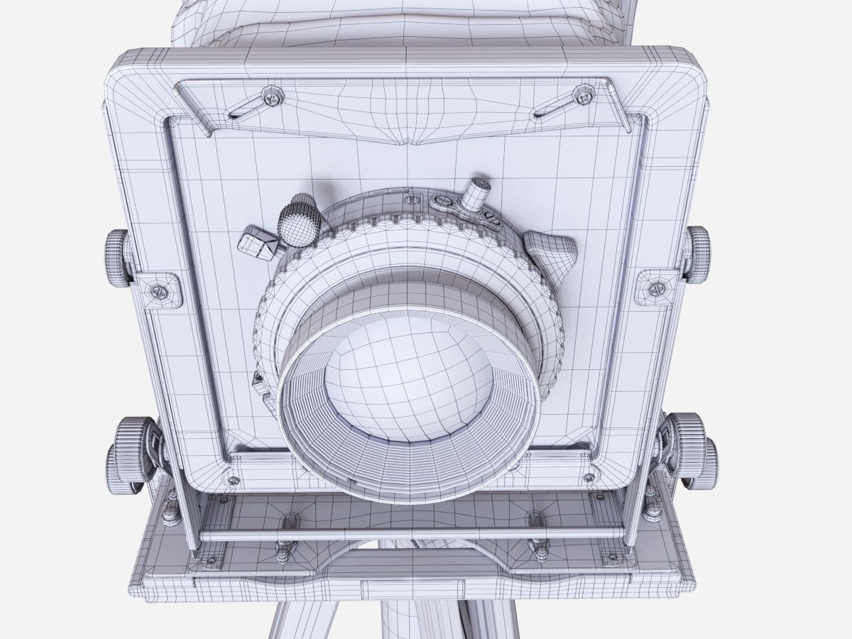 Vintage Wista Field Camera on a Tripod 3D model_18