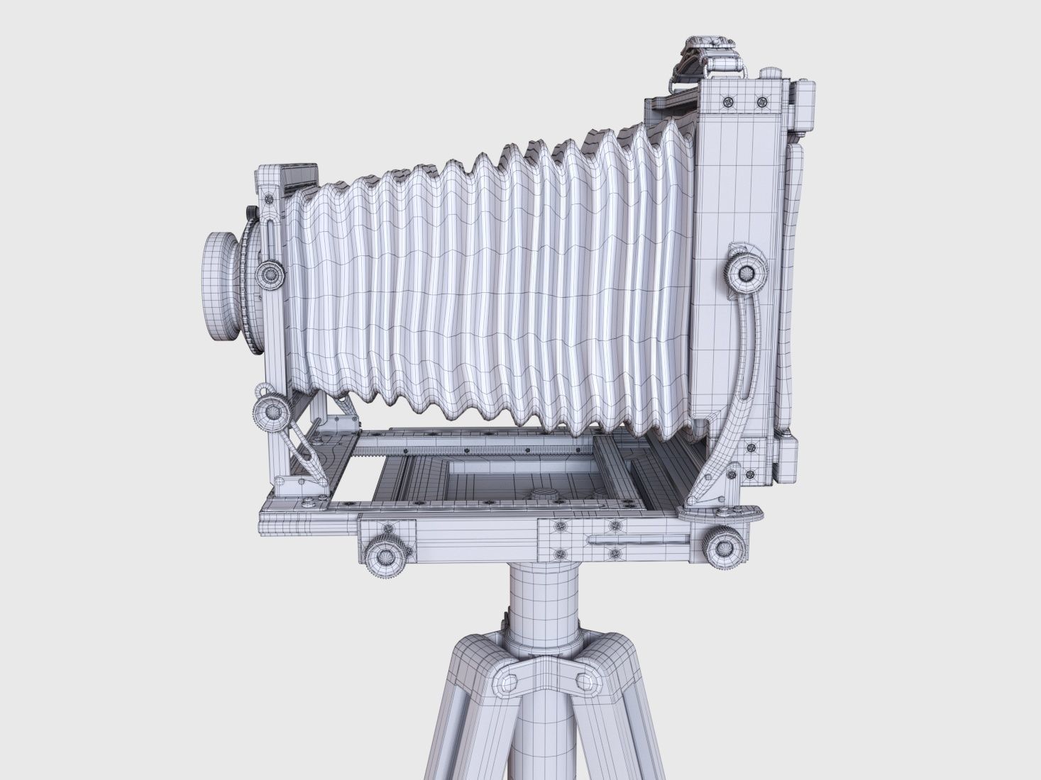 Vintage Wista Field Camera on a Tripod 3D model_17