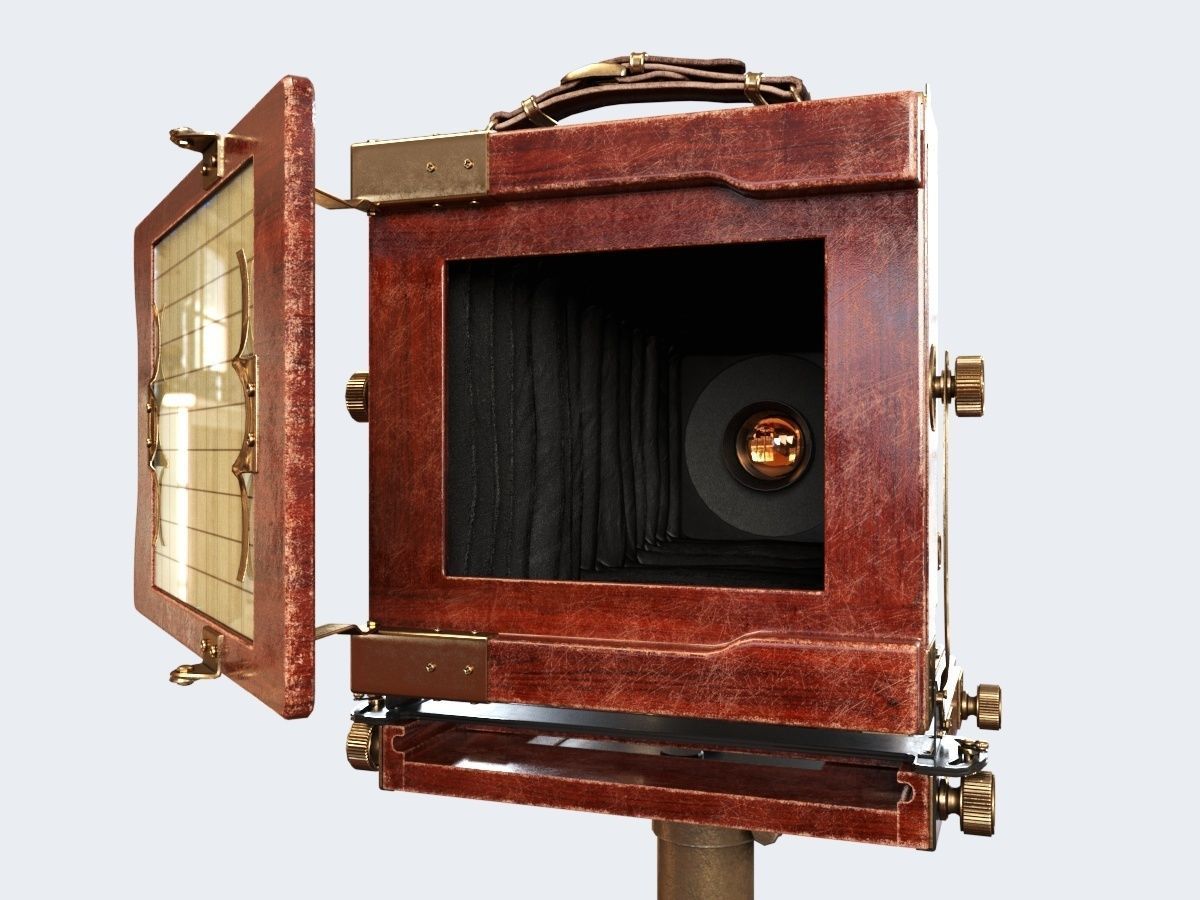 Vintage Wista Field Camera on a Tripod 3D model_5