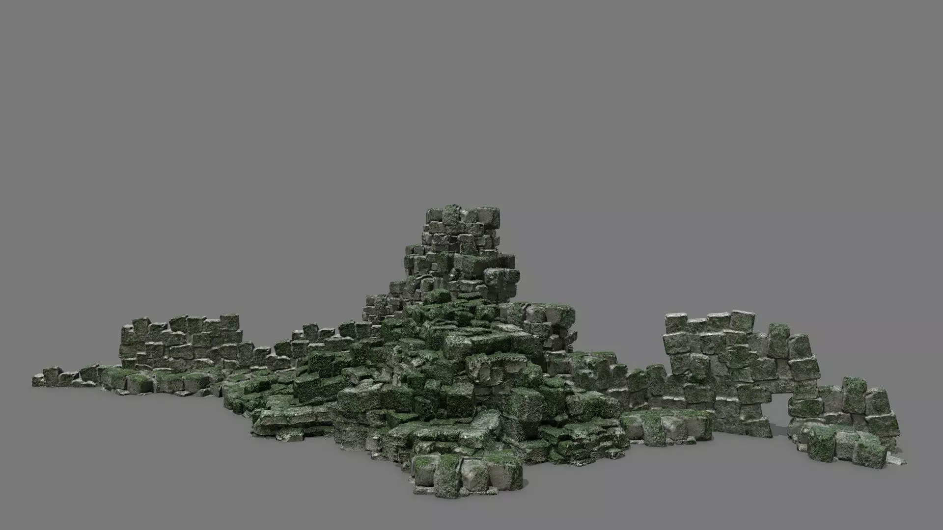Stone Set rock Low-poly 3D model