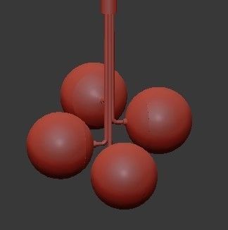 Untitled three spheres hanging from brass fixture 3D model_4