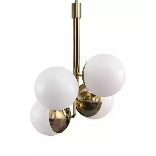 Untitled three spheres hanging from brass fixture