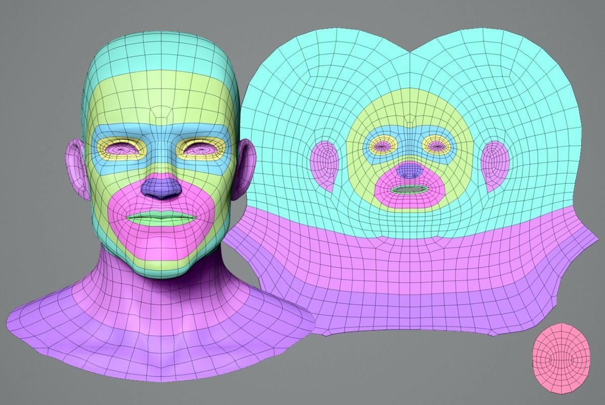 Male and female cartoon characters base mesh 3D model_7